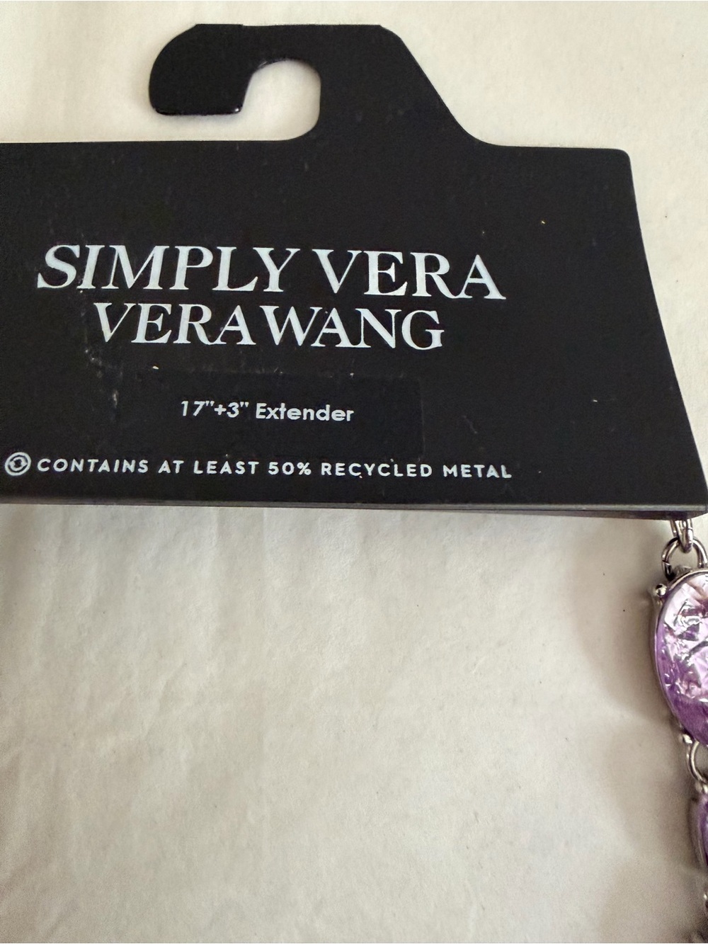 NWT Simply Vera Vera Wang Purple Crystal Choker Necklace - Picture 3 of 6